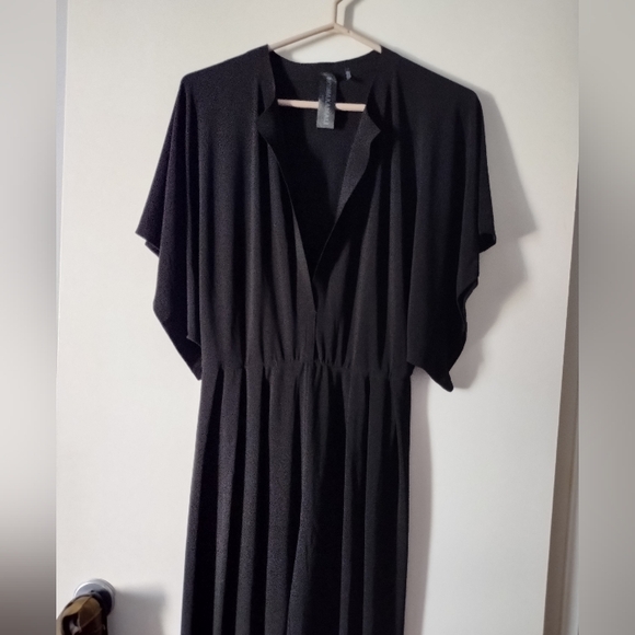 NORMA KAMALI Black Jersey V Neck Rectangle Jog Jumpsuit S - Picture 4 of 6